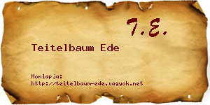 Teitelbaum Ede névjegykártya